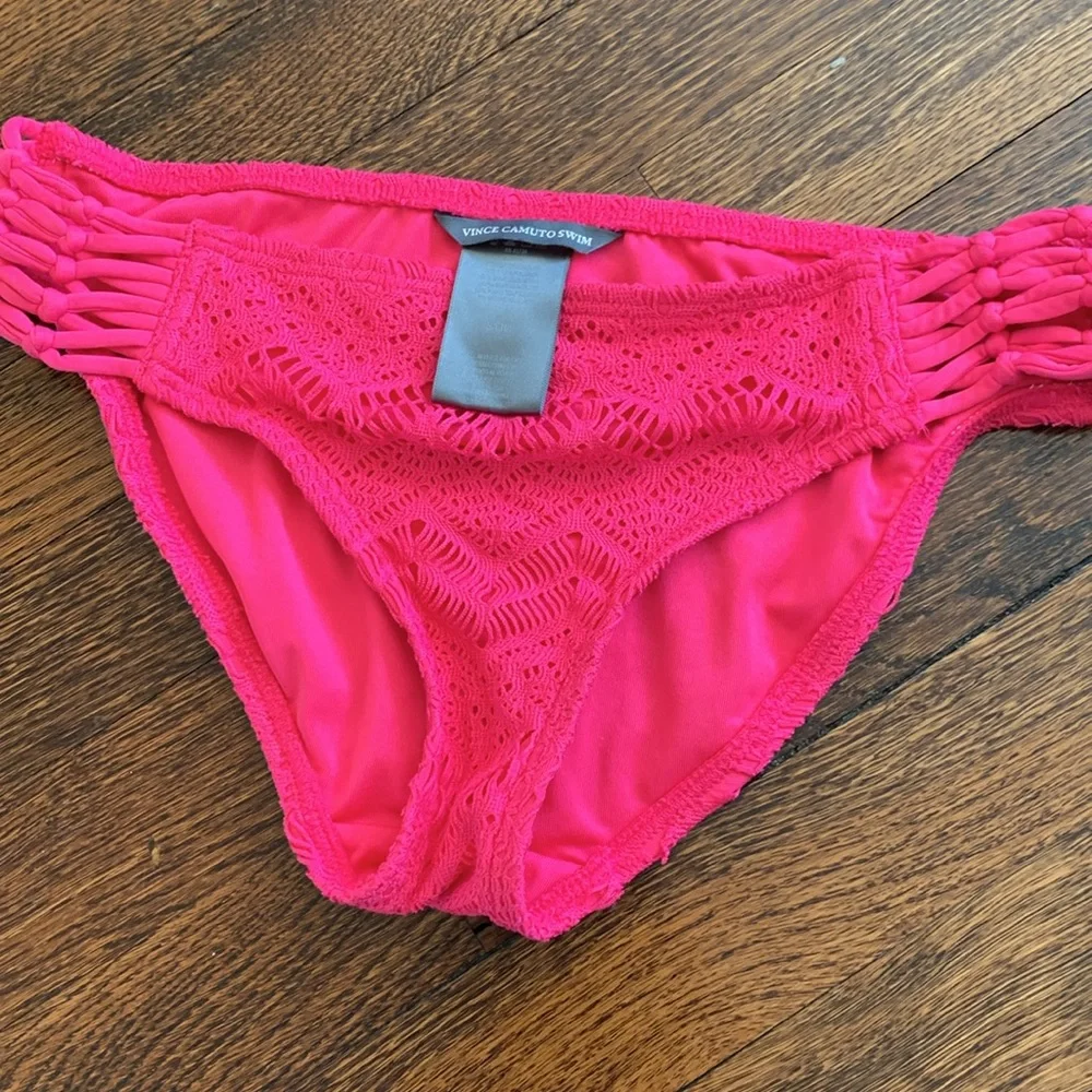 Vince Camuto Vibrant Pink Lace Bikini Bottom